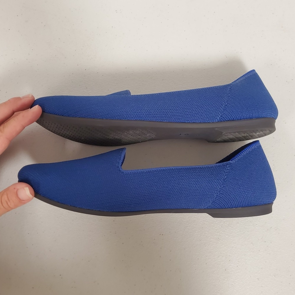 Rothy Womens Almond Toe Loafer Knit Flats Size 8.5 Blue Fisherman Nautical Work - Picture 9 of 13